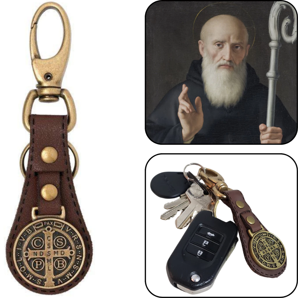 Chaveiro São Bento Couro
